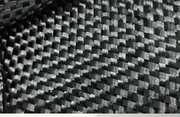 Woven carbon fiber composite fabric close up